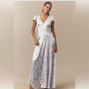 NEW UNWORN Anthropologie Light Blue Floral Maxi Dress